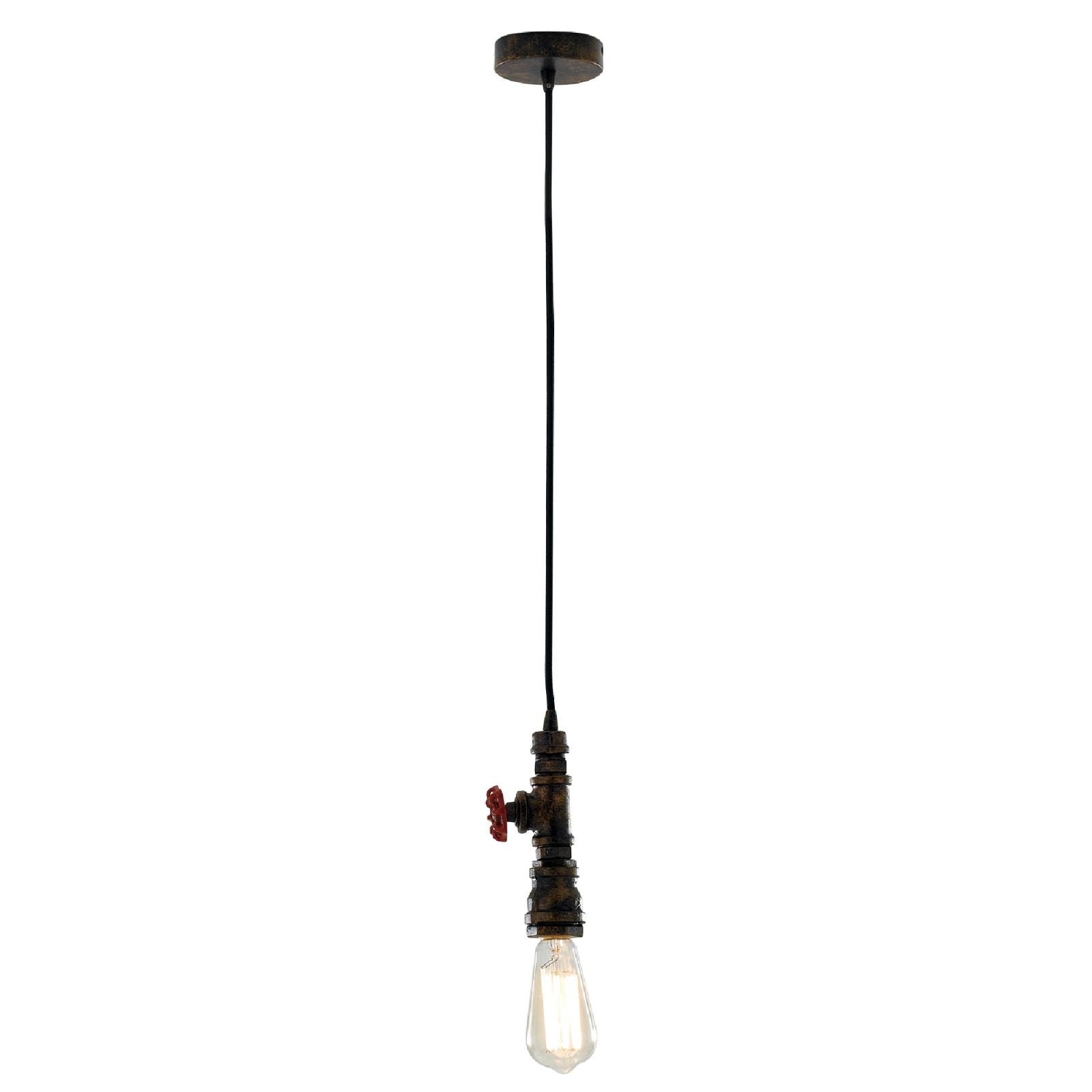 Sospensione metallo effetto ruggine stile tubi e rubinetti 1XE27 non incl. AMARCORD Sospensione metallo effetto ruggine stile tubi e rubinetti 1XE27 non incl. AMARCORD